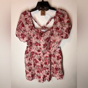 Paper Crane Pink Floral Crop Top and Shorts set